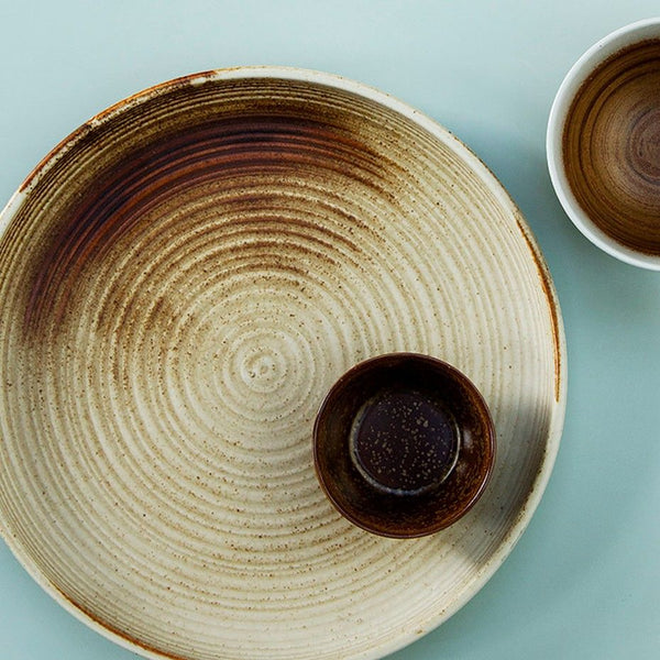 Chef ceramics: dinner plate rustic cream/brown