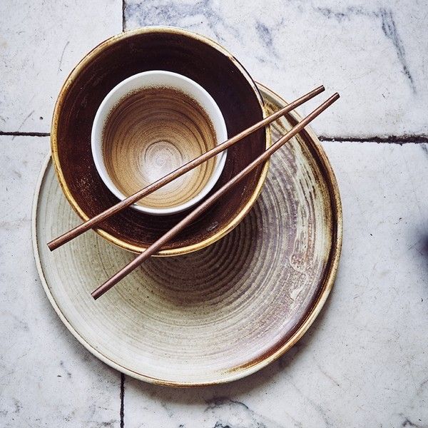 Chef ceramics: dinner plate rustic cream/brown