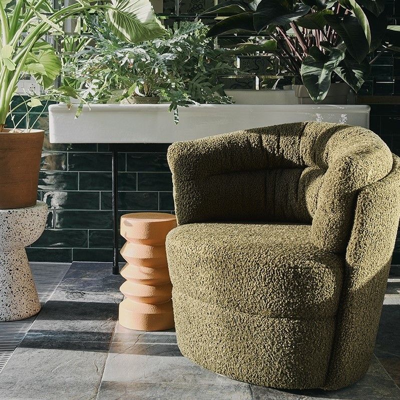 Stoneware side table terra