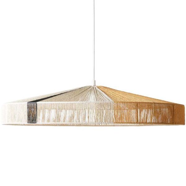 Pendant rope lamp black stripe