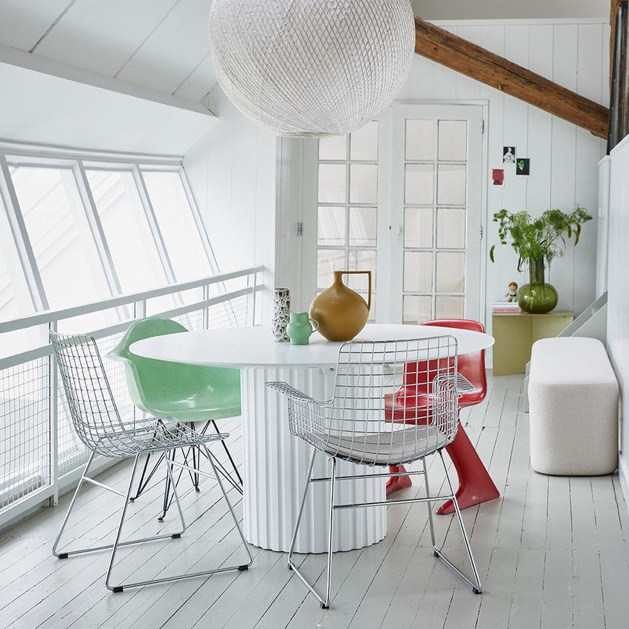 Metal wire chair silver