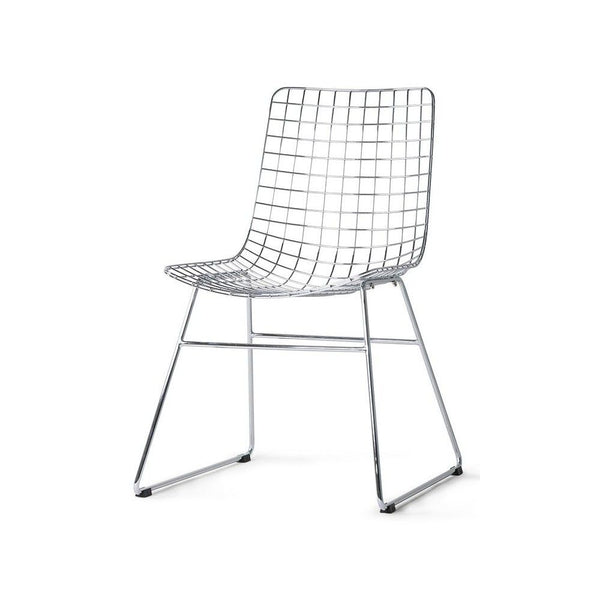 Metal wire chair silver