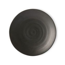 Kyoto ceramics: japanese dinner plate matt black