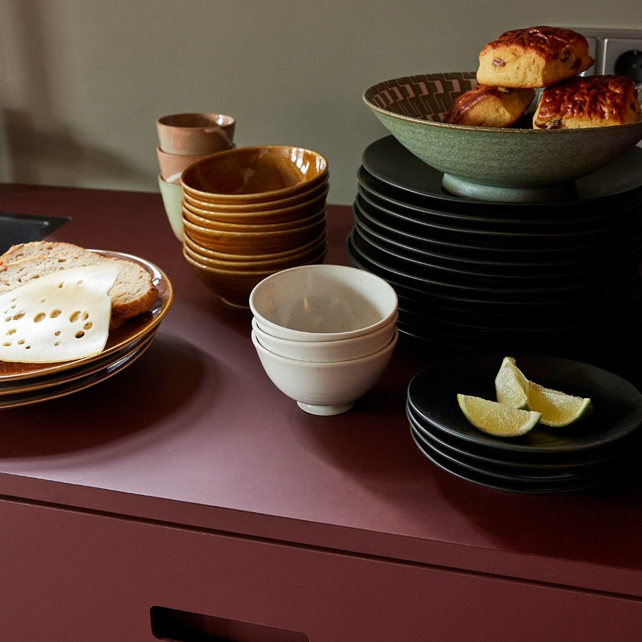 Kyoto ceramics: japanese rice bowl white speckled