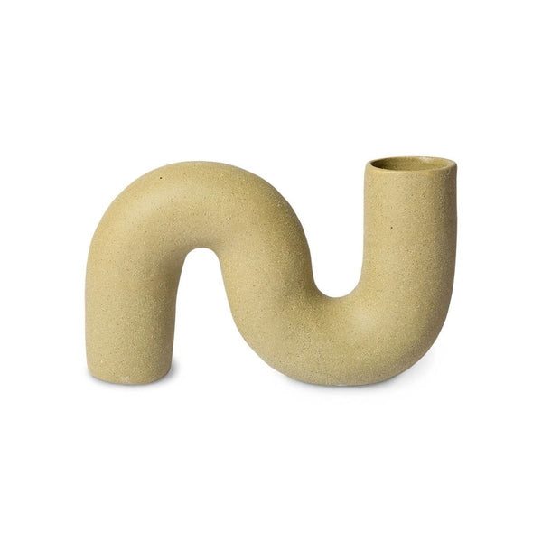 HK objects: ceramic twisted vase matt olive