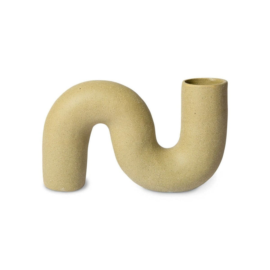 HK objects: ceramic twisted vase matt olive