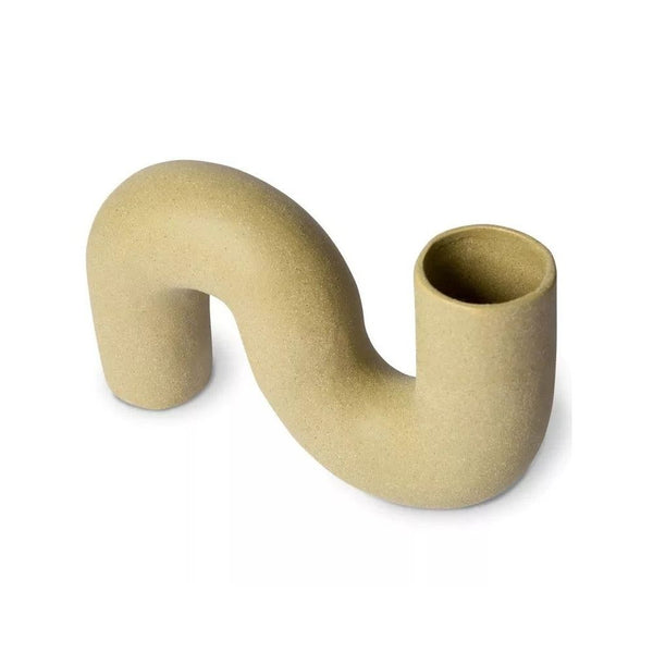 HK objects: ceramic twisted vase matt olive