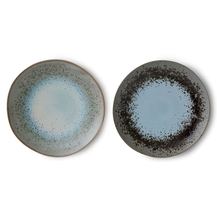 70s ceramics: dinner plates, mineral (set of 2)