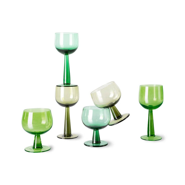 The emeralds: wine glass tall, lime green (set of 4)