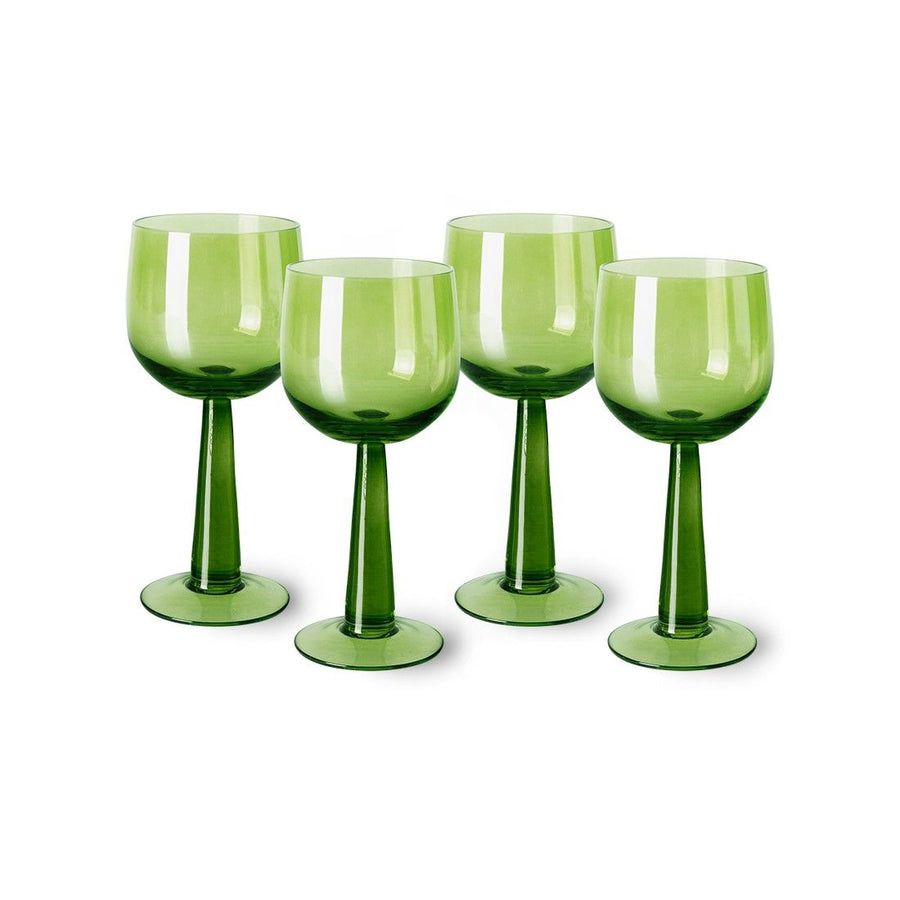 The emeralds: wine glass tall, lime green (set of 4)