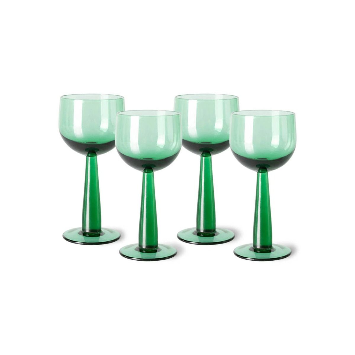 The emeralds: wine glass tall, fern green (set of 4)