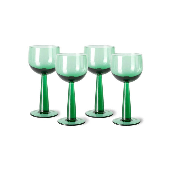 The emeralds: wine glass tall, fern green (set of 4)