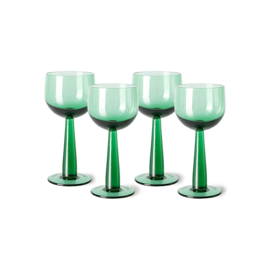 The emeralds: wine glass tall, fern green (set of 4)