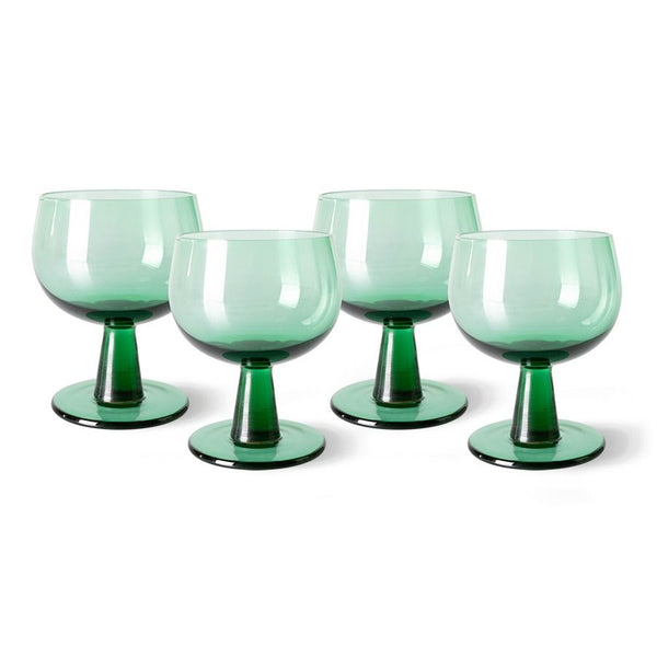 The emeralds: wine glass low, fern green (set of 4)