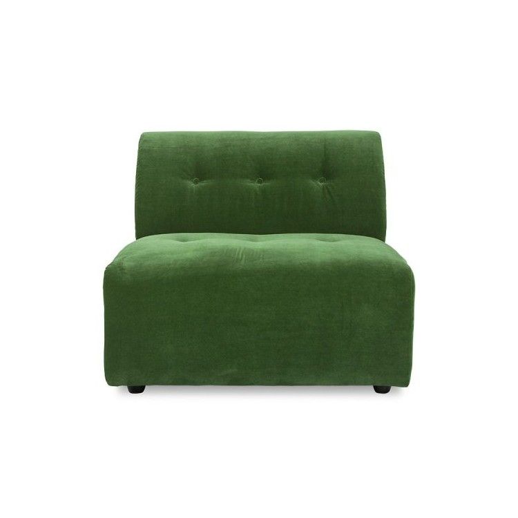 Vint couch: element middle, royal velvet, green