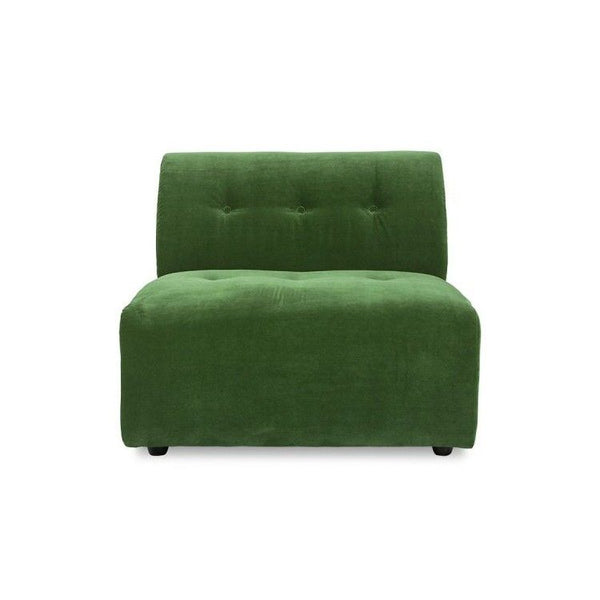 Vint couch: element middle, royal velvet, green