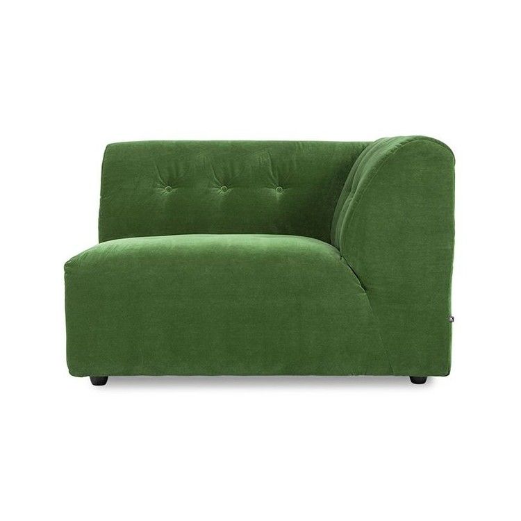 vint couch: element right 1,5-seat, royal velvet, green