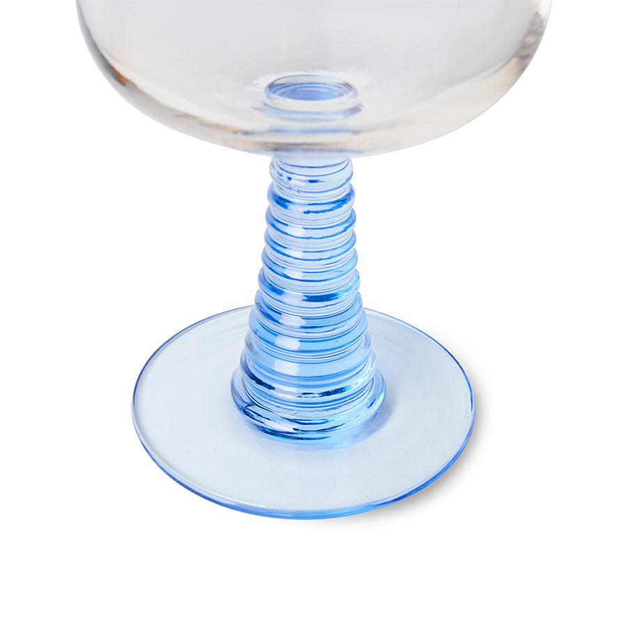 Wijnglas Swirl hoog blauw