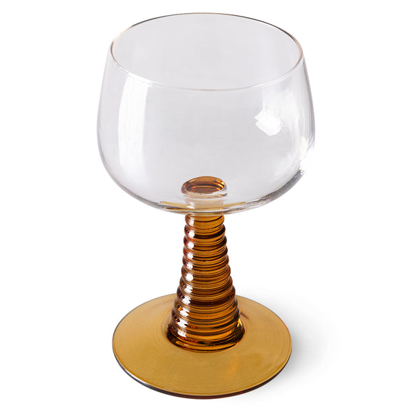 Wijnglas Swirl hoog oker