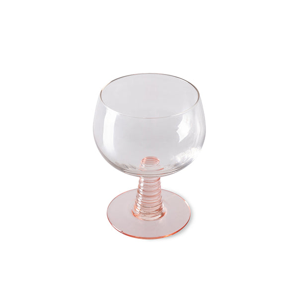 Wijnglas Swirl laag roze