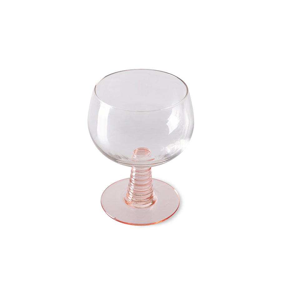 Wijnglas Swirl laag roze