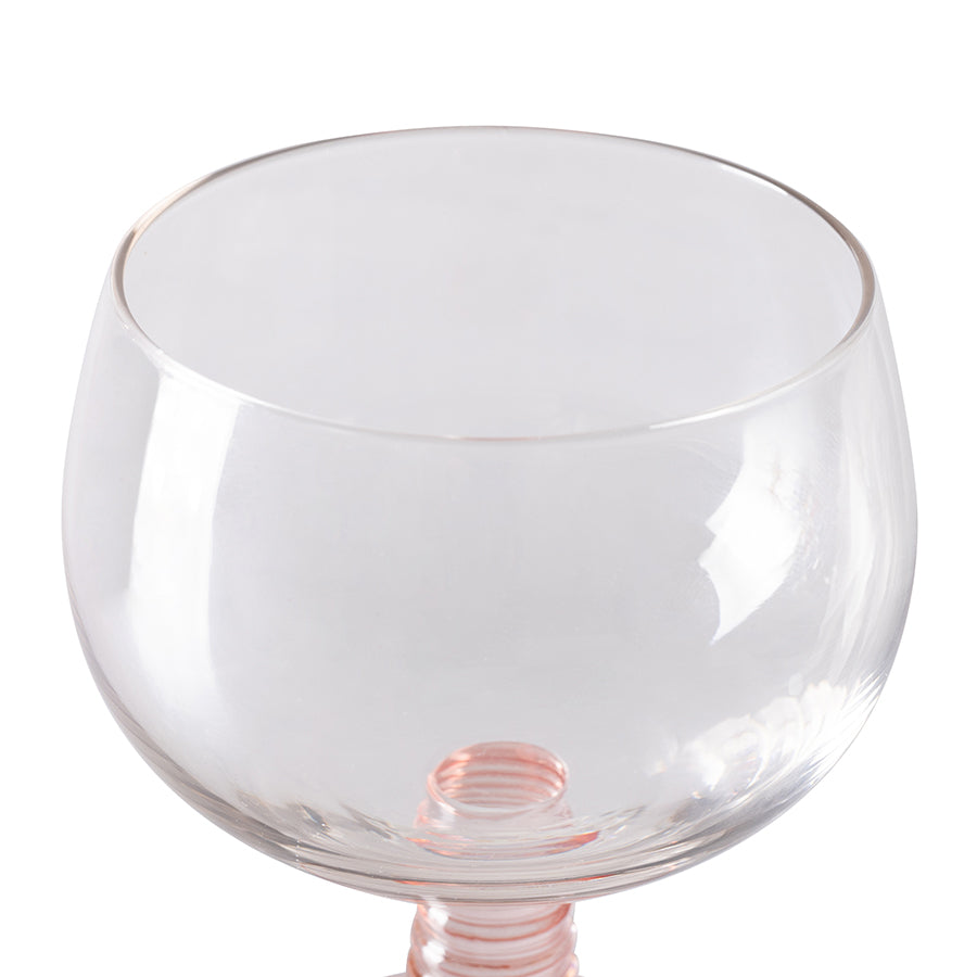 Wijnglas Swirl laag roze