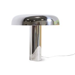 Mushroom table lamp, chrome
