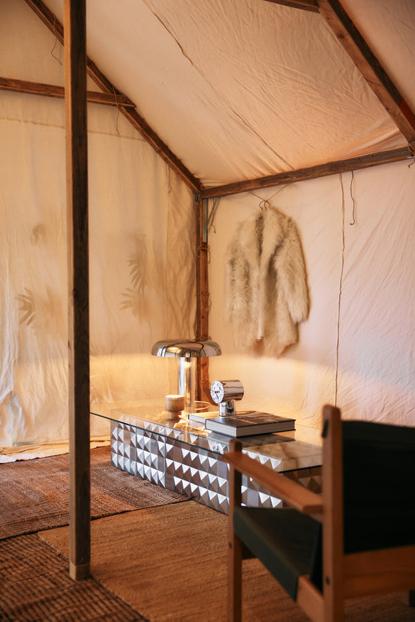 Tafellamp Mushroom chroom