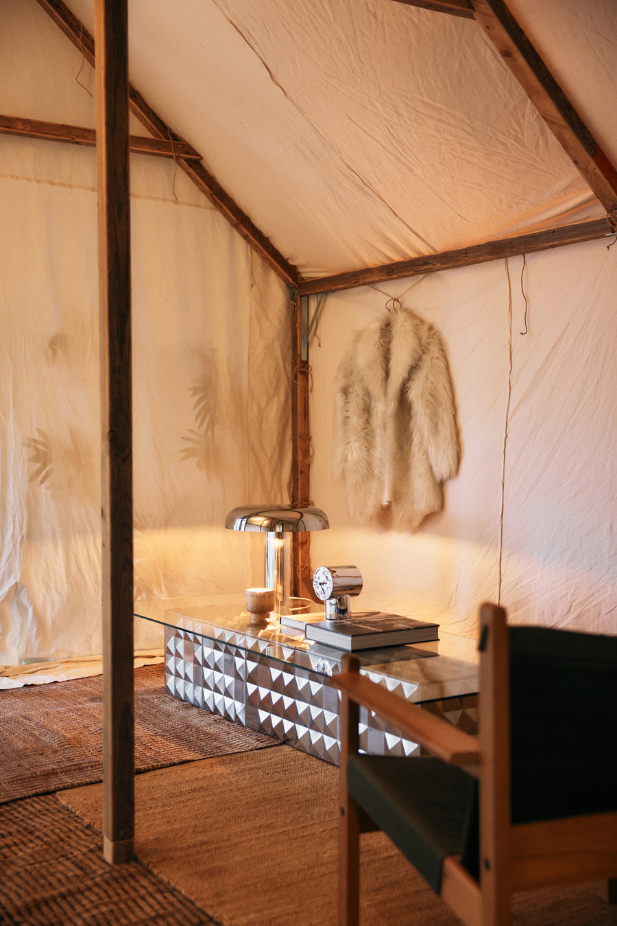 Tafellamp Mushroom chroom