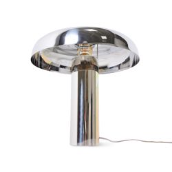 Mushroom table lamp, chrome