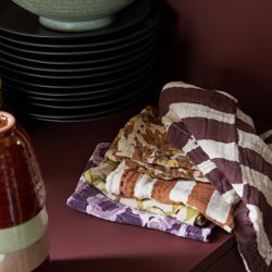 Cotton napkins floral burgundy (set of 2)