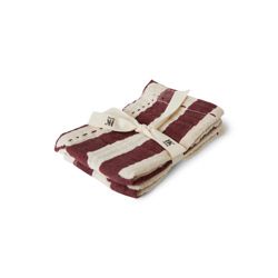 Cotton napkins striped burgundy (set of 2)