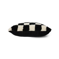 Woolen cushion black and white statement (50x50cm)