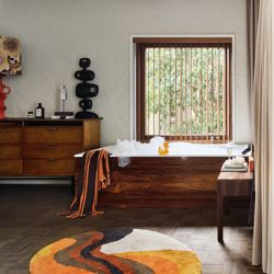 Bath mat retro swirl (90x120cm)