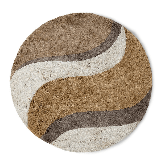 Bath mat natural waves (120x120cm)
