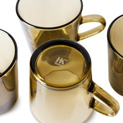70s glassware: coffee cups mud brown (set of 4)