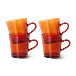 70s glassware: coffee cups amber brown (set of 4)