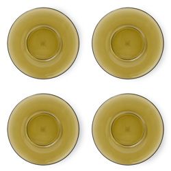 70s glassware: saucers mud brown (set of 4)