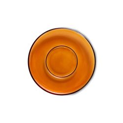 70s glassware: saucers amber brown (set of 4)