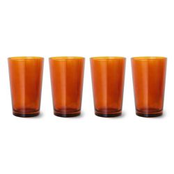 70s glassware: tea glasses amber brown (set of 4)
