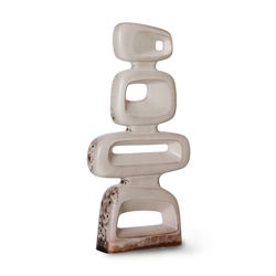 Ceramic sculpture reactive brown