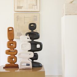 Ceramic sculpture reactive brown
