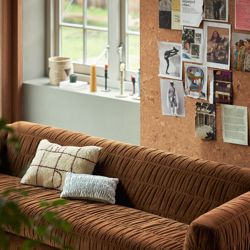 club couch: royal velvet, caramel