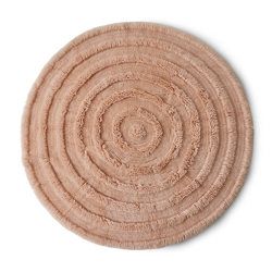 Round woolen rug soft pink (150x150cm)