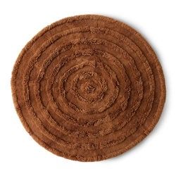 Round woolen rug mahogany (150x150cm)
