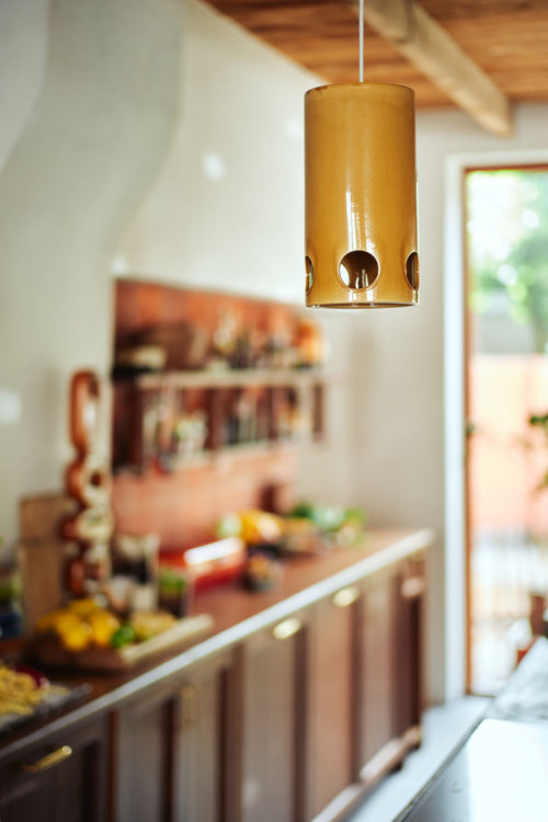 Ceramic pendant lamp Mustard