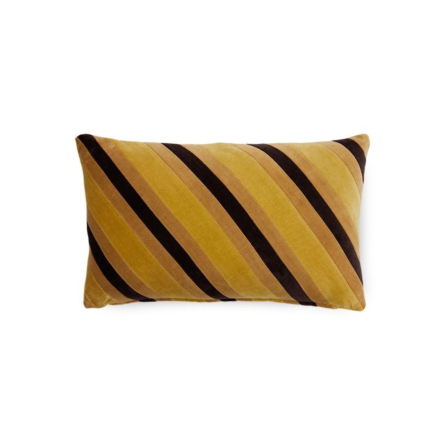 Striped velvet cushion Honey (50x30cm)