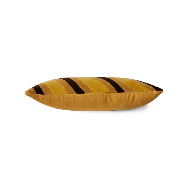 Striped velvet cushion Honey (50x30cm)