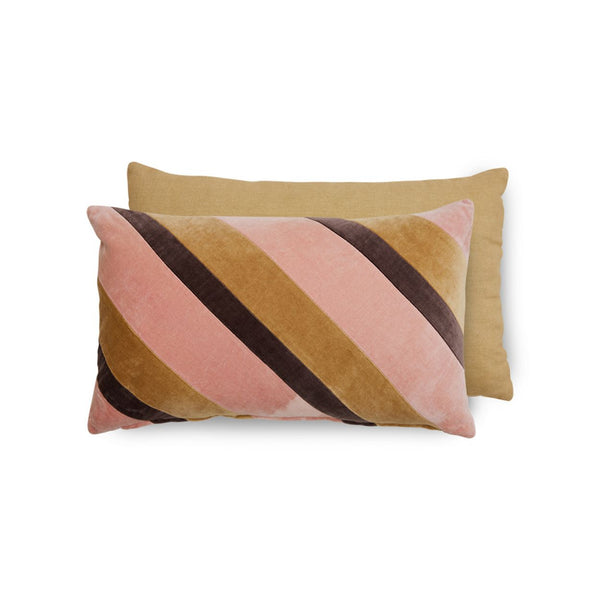 Striped velvet cushion Sunkissed (50x30cm)