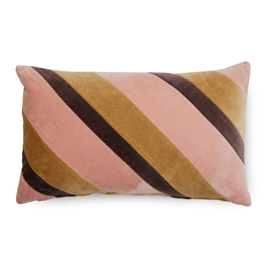 Striped velvet cushion Sunkissed (50x30cm)